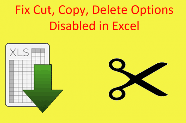Не работает Вырезать, Копировать и Вставить в Microsoft Excel